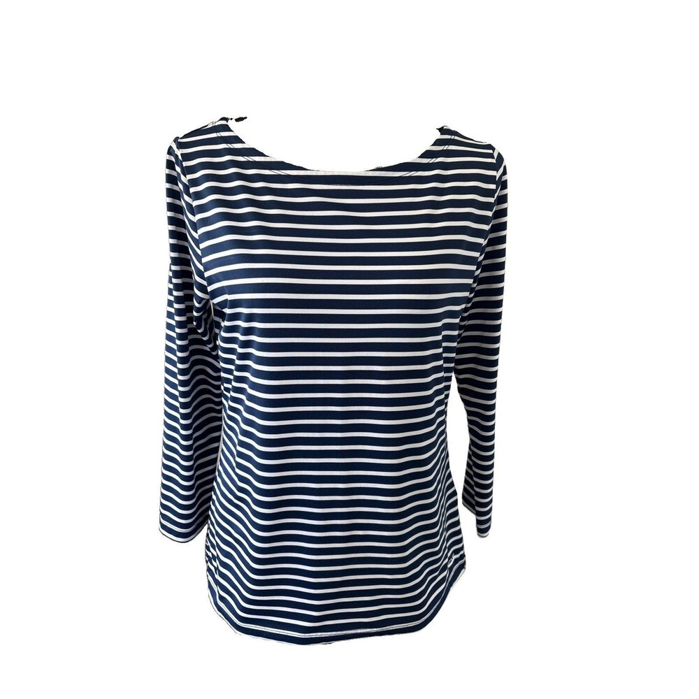 Vineyard Vines blue white nautical, stripe top size small coastal preppy beach